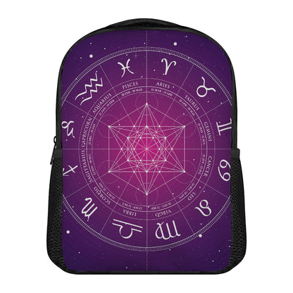 Geometric Zodiac Calendar Print Casual Backpack