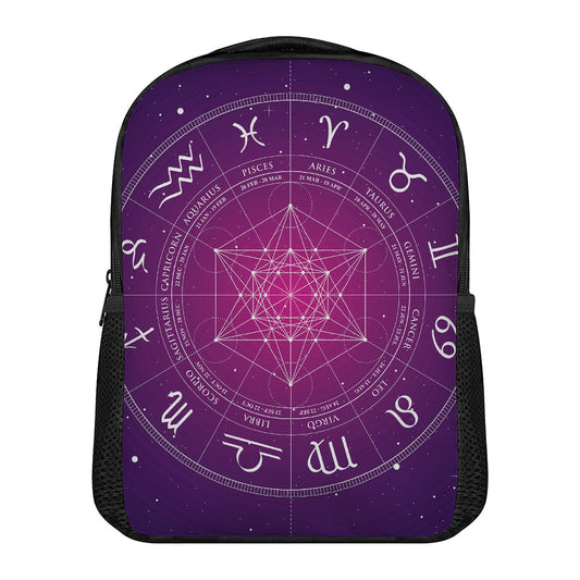 Geometric Zodiac Calendar Print Casual Backpack