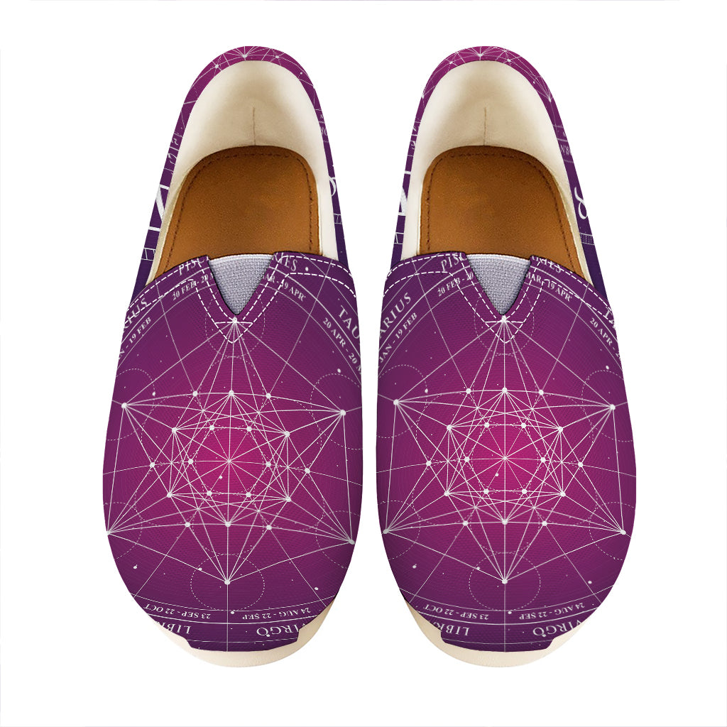 Geometric Zodiac Calendar Print Casual Shoes