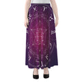 Geometric Zodiac Calendar Print Chiffon Maxi Skirt