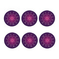 Geometric Zodiac Calendar Print Coaster Set