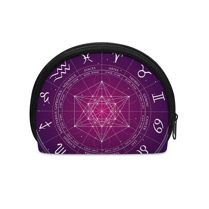 Geometric Zodiac Calendar Print Coin Purse