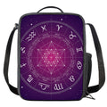 Geometric Zodiac Calendar Print Crossbody Lunch Bag