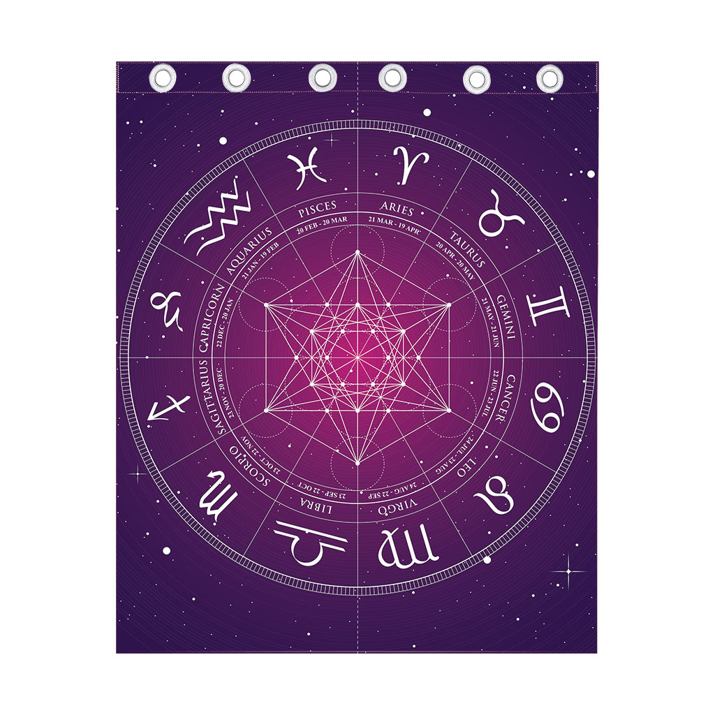 Geometric Zodiac Calendar Print Curtain