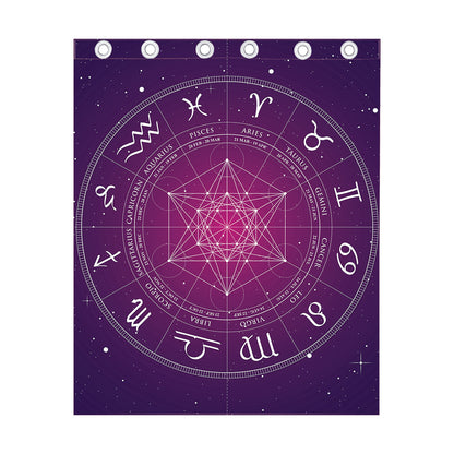 Geometric Zodiac Calendar Print Curtain