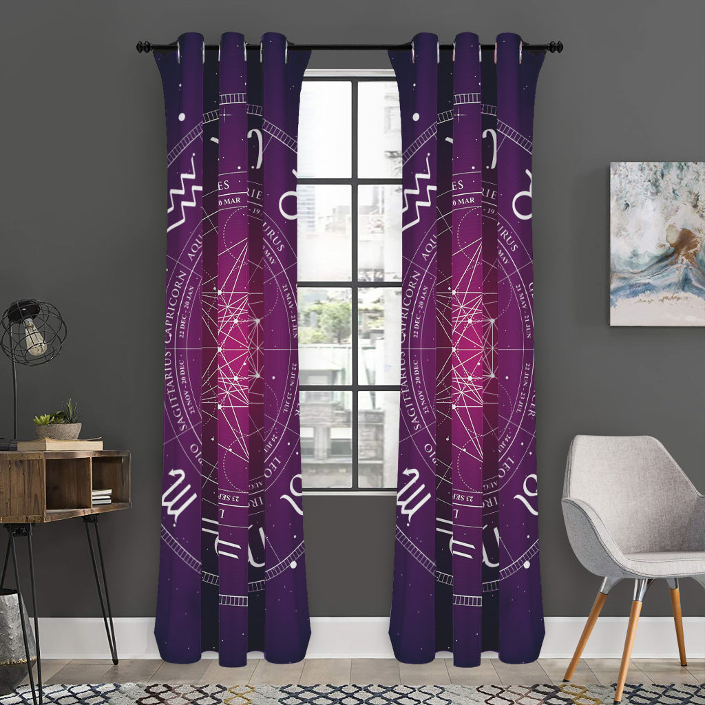 Geometric Zodiac Calendar Print Curtain