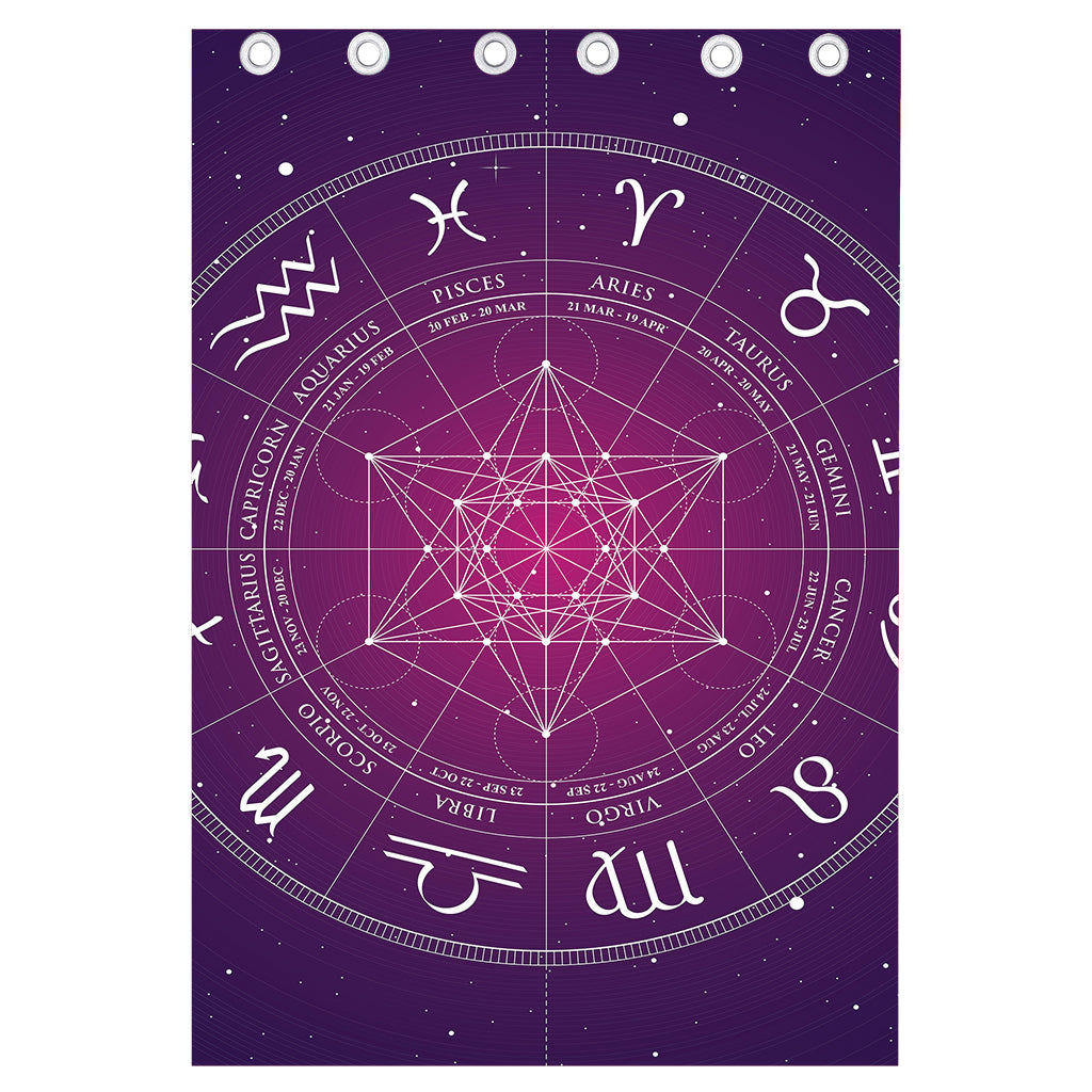 Geometric Zodiac Calendar Print Curtain