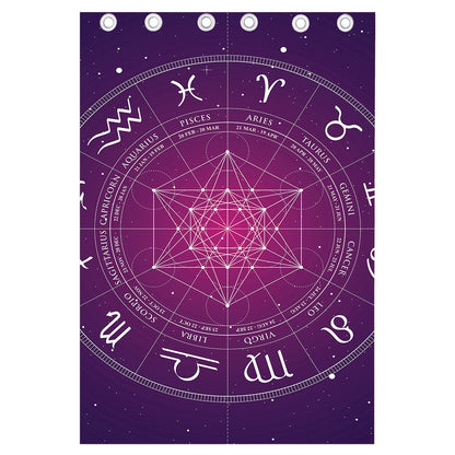 Geometric Zodiac Calendar Print Curtain