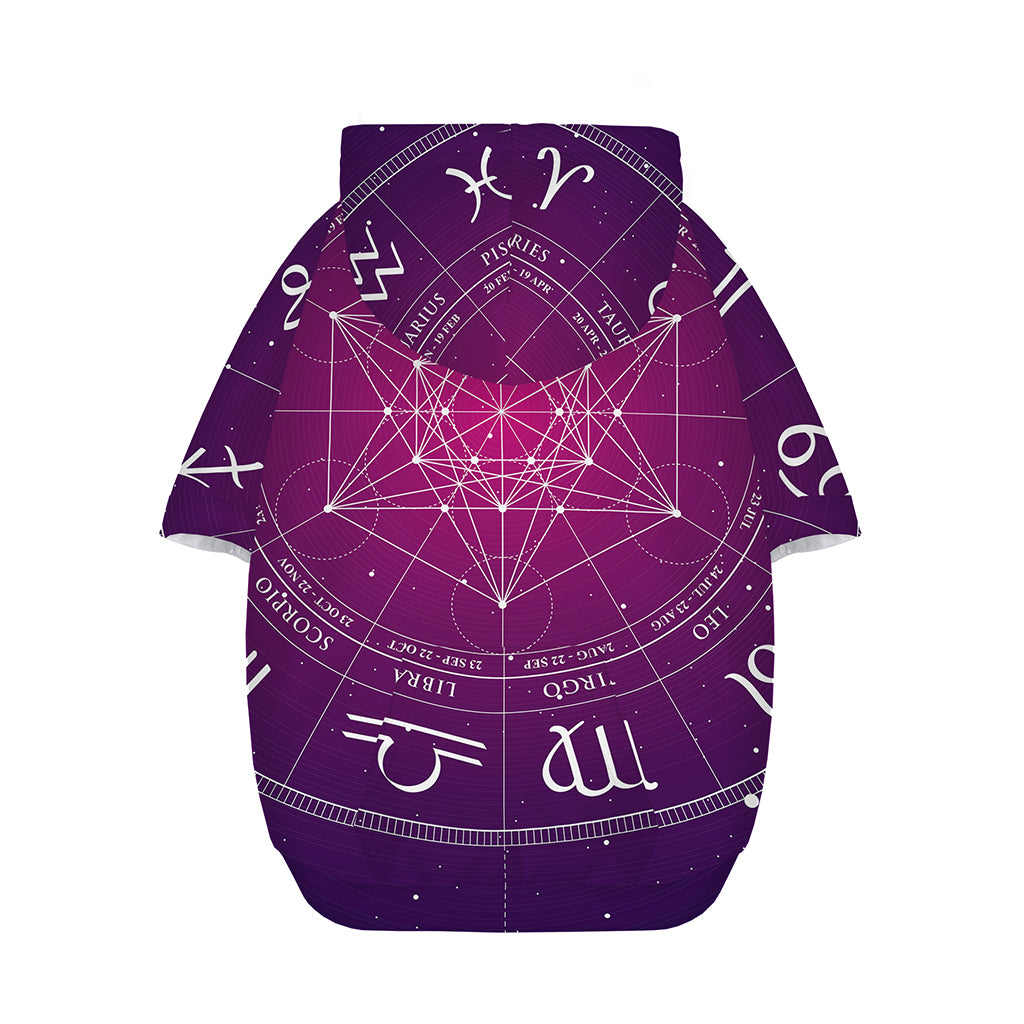 Geometric Zodiac Calendar Print Dog Zip Up Hoodie