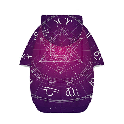 Geometric Zodiac Calendar Print Dog Zip Up Hoodie