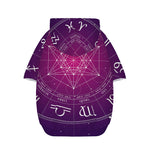 Geometric Zodiac Calendar Print Dog Zip Up Hoodie