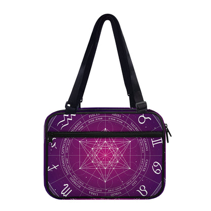 Geometric Zodiac Calendar Print Double Strap Bible Bag