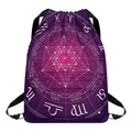 Geometric Zodiac Calendar Print Drawstring Backpack