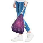 Geometric Zodiac Calendar Print Drawstring Bag