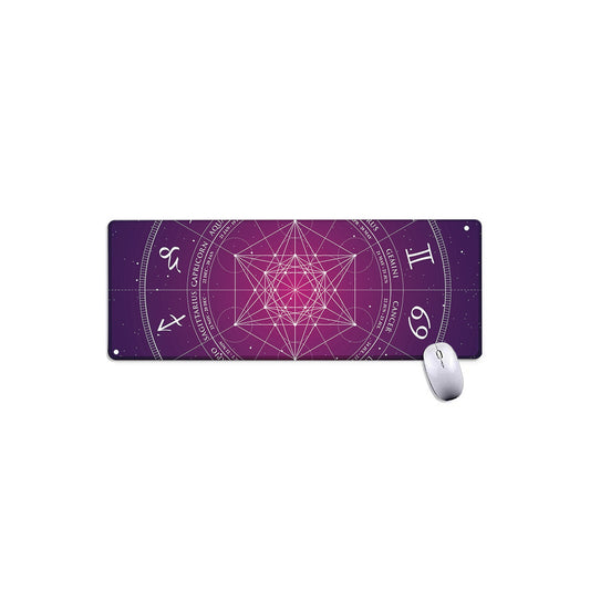 Geometric Zodiac Calendar Print Extended Mouse Pad
