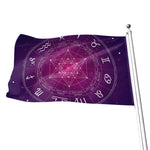 Geometric Zodiac Calendar Print Flag