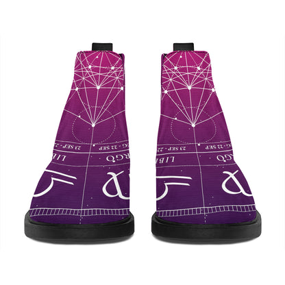 Geometric Zodiac Calendar Print Flat Ankle Boots