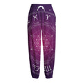 Geometric Zodiac Calendar Print Fleece Lined Knit Pants
