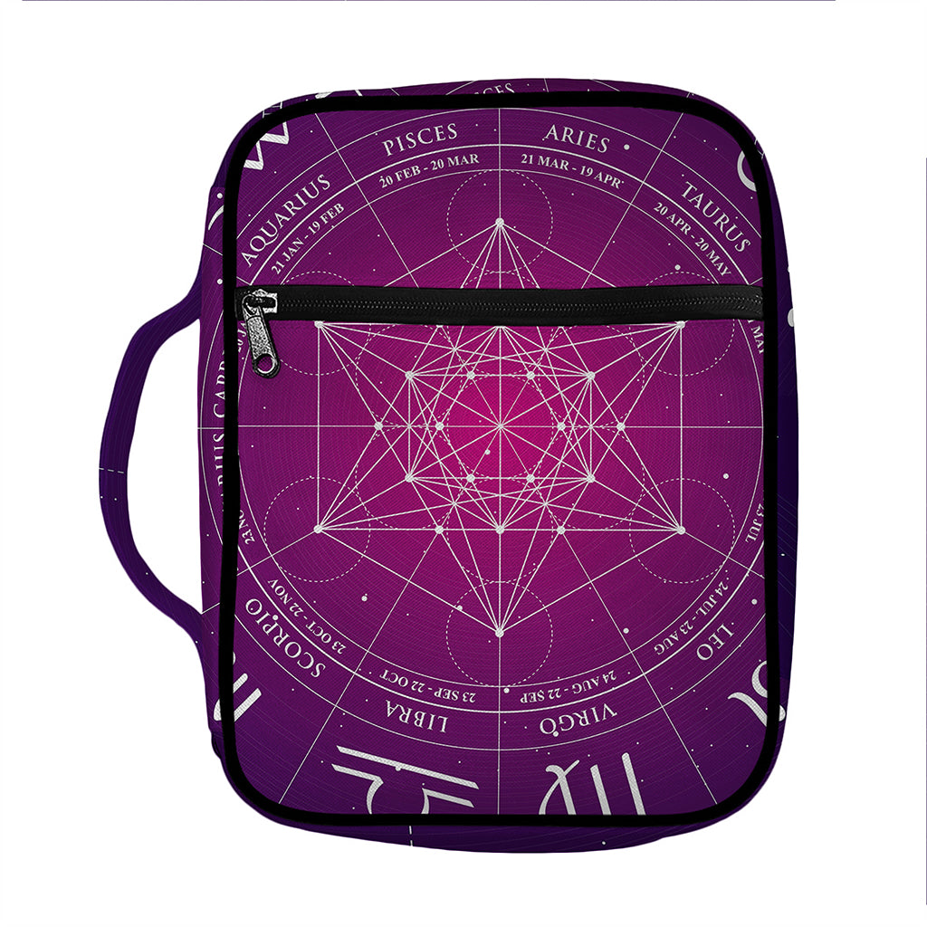 Geometric Zodiac Calendar Print Front Pocket Bible Bag