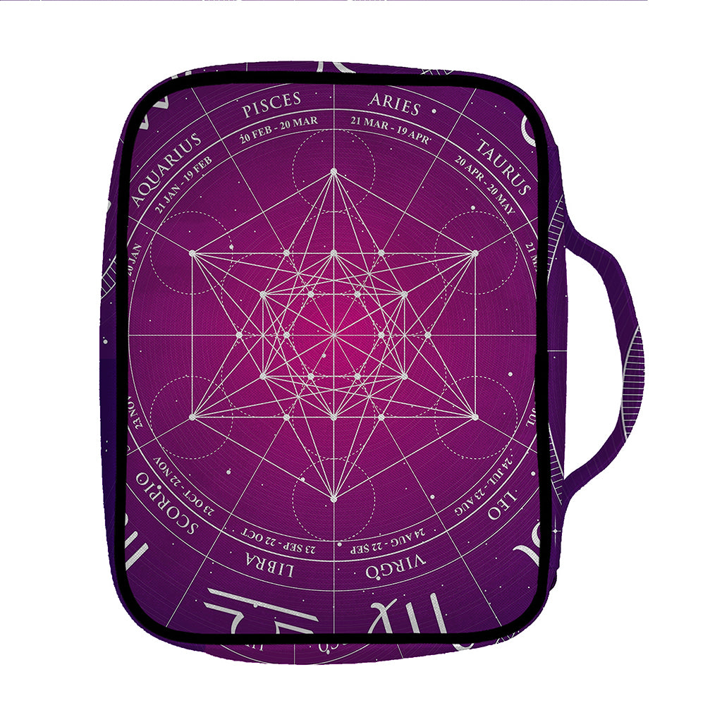 Geometric Zodiac Calendar Print Front Pocket Bible Bag