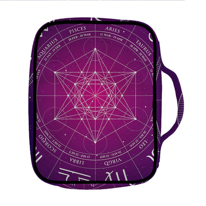 Geometric Zodiac Calendar Print Front Pocket Bible Bag