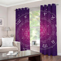 Geometric Zodiac Calendar Print Grommet Curtains
