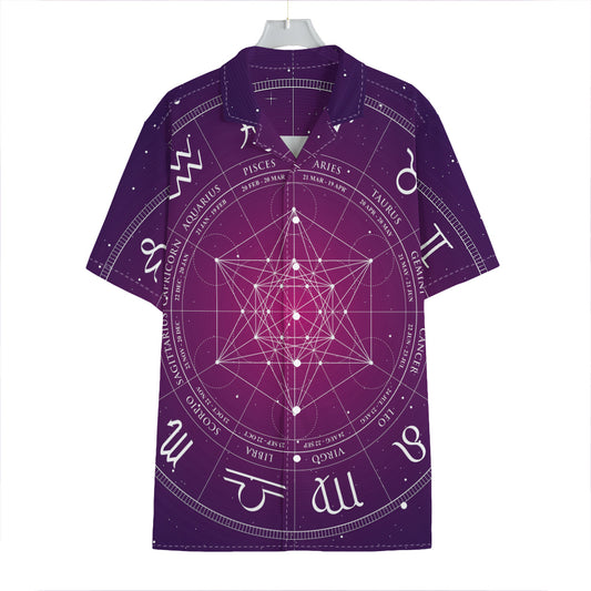 Geometric Zodiac Calendar Print Hawaiian Shirt
