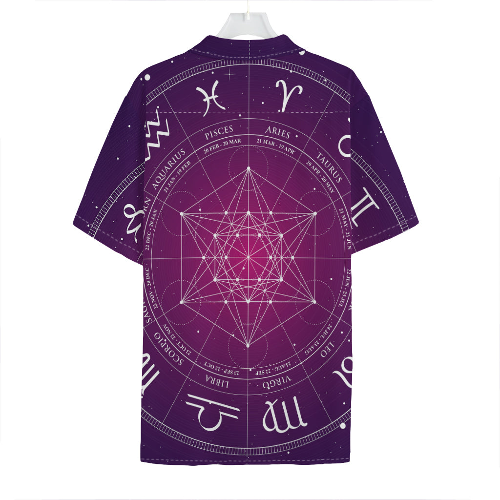 Geometric Zodiac Calendar Print Hawaiian Shirt