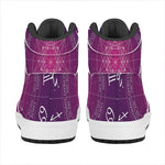Geometric Zodiac Calendar Print High Top Leather Sneakers