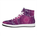 Geometric Zodiac Calendar Print High Top Leather Sneakers