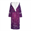 Geometric Zodiac Calendar Print Hooded Bathrobe