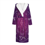 Geometric Zodiac Calendar Print Hooded Bathrobe