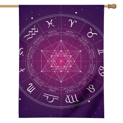 Geometric Zodiac Calendar Print House Flag
