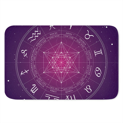 Geometric Zodiac Calendar Print Indoor Door Mat