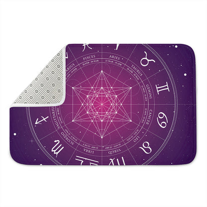 Geometric Zodiac Calendar Print Indoor Door Mat