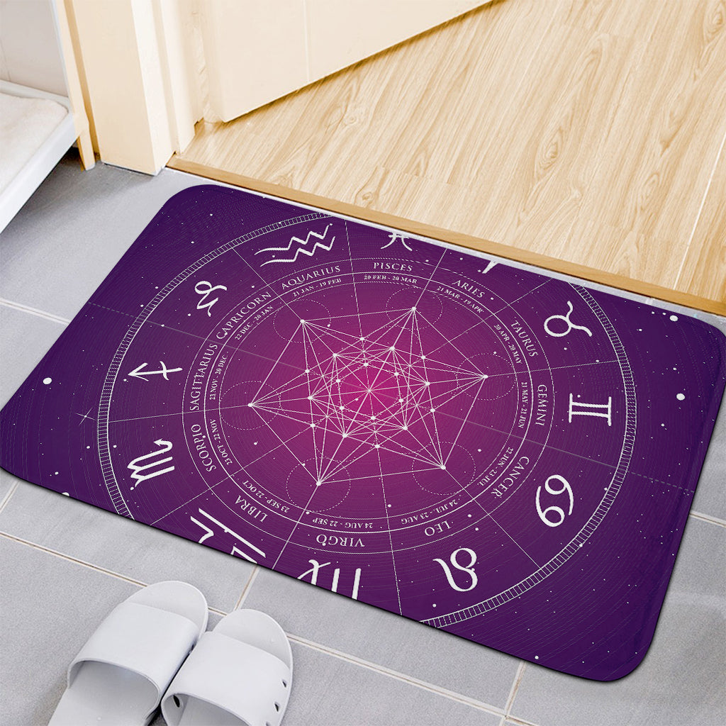 Geometric Zodiac Calendar Print Indoor Door Mat