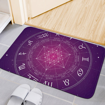 Geometric Zodiac Calendar Print Indoor Door Mat