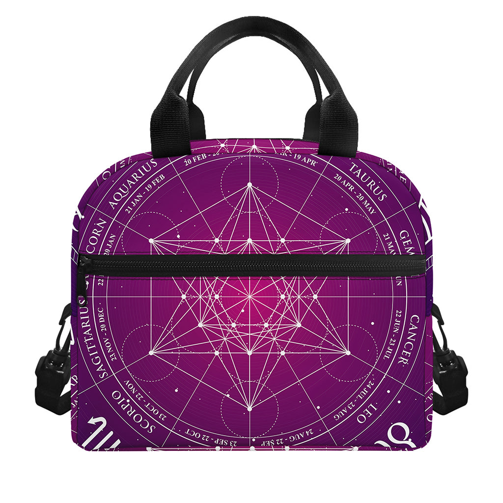 Geometric Zodiac Calendar Print Insulated Lunch Bag