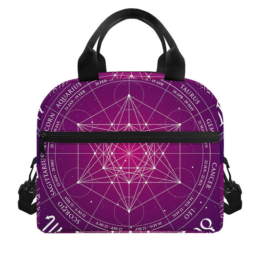 Geometric Zodiac Calendar Print Insulated Lunch Bag