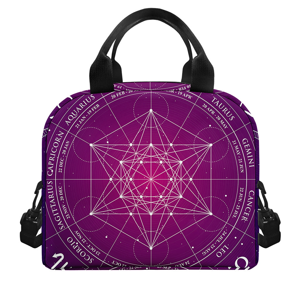 Geometric Zodiac Calendar Print Insulated Lunch Bag
