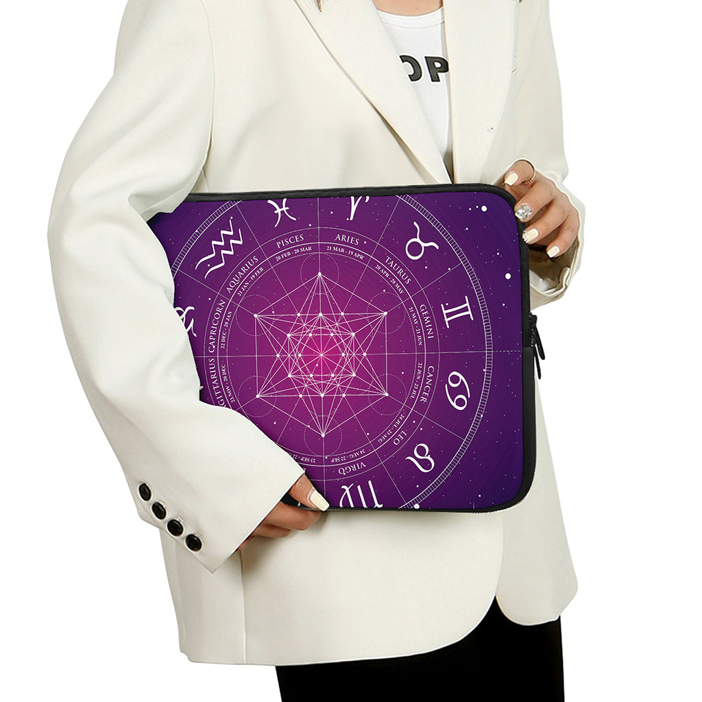 Geometric Zodiac Calendar Print Laptop Sleeve