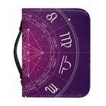 Geometric Zodiac Calendar Print Leather Bible Cover
