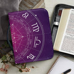 Geometric Zodiac Calendar Print Leather Bible Cover