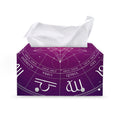 Geometric Zodiac Calendar Print Leather Tissue Box Cover