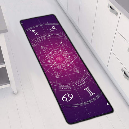 Geometric Zodiac Calendar Print Long Kitchen Mat