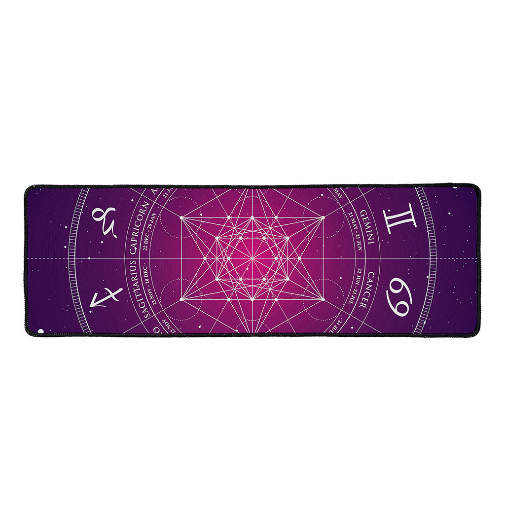 Geometric Zodiac Calendar Print Long Kitchen Mat