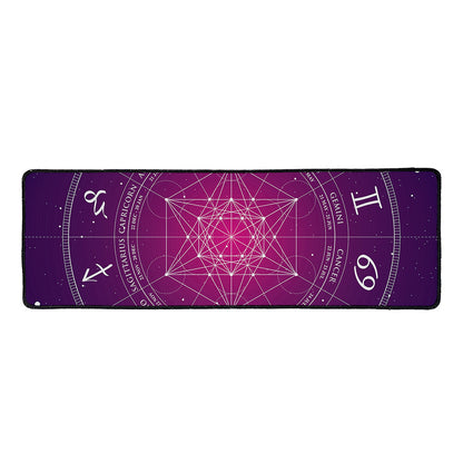 Geometric Zodiac Calendar Print Long Kitchen Mat