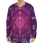 Geometric Zodiac Calendar Print Long Sleeve Baseball Jersey