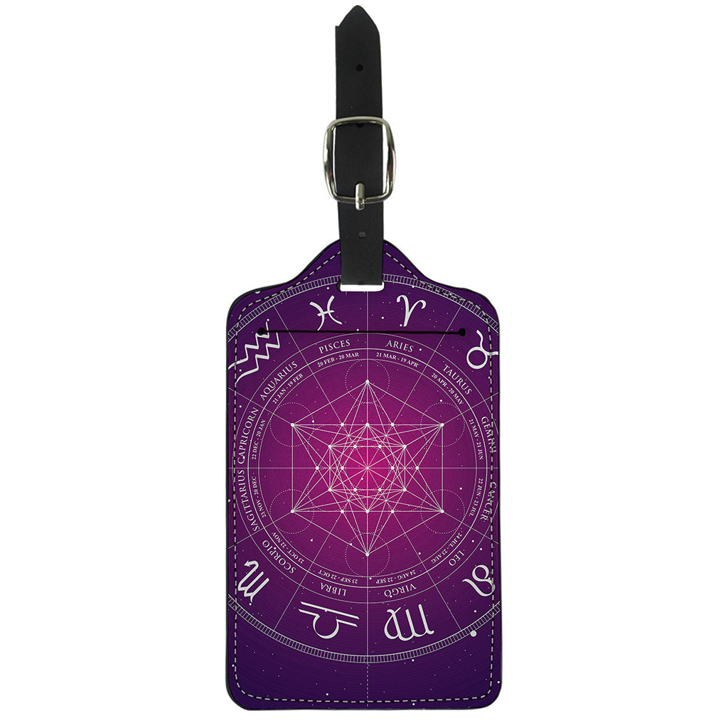 Geometric Zodiac Calendar Print Luggage Tag