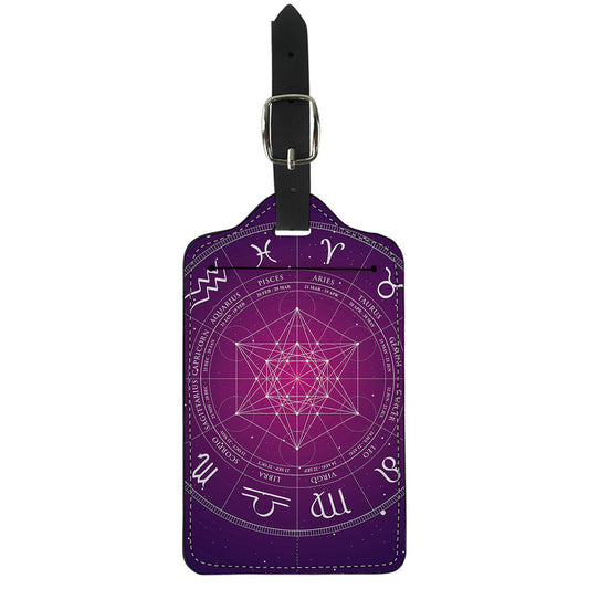 Geometric Zodiac Calendar Print Luggage Tag